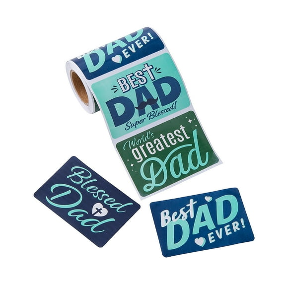 Fun Express Blessed Dad Sticker Roll - 100 Pieces