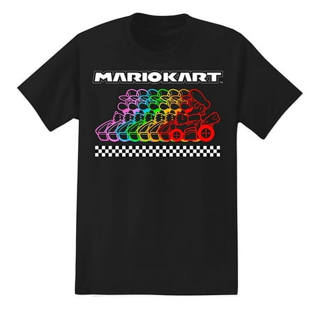 Nintendo Mens Video Game Shirt - Mario, Luigi, Zelda, Kirby, and Donkey Kong Vintage Tee (Black Mario Kart,