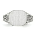 thumbnail image 4 of 14K White Gold Ring Band Signet 9.0x11.0mm Closed Back, Size 6, 4 of 5