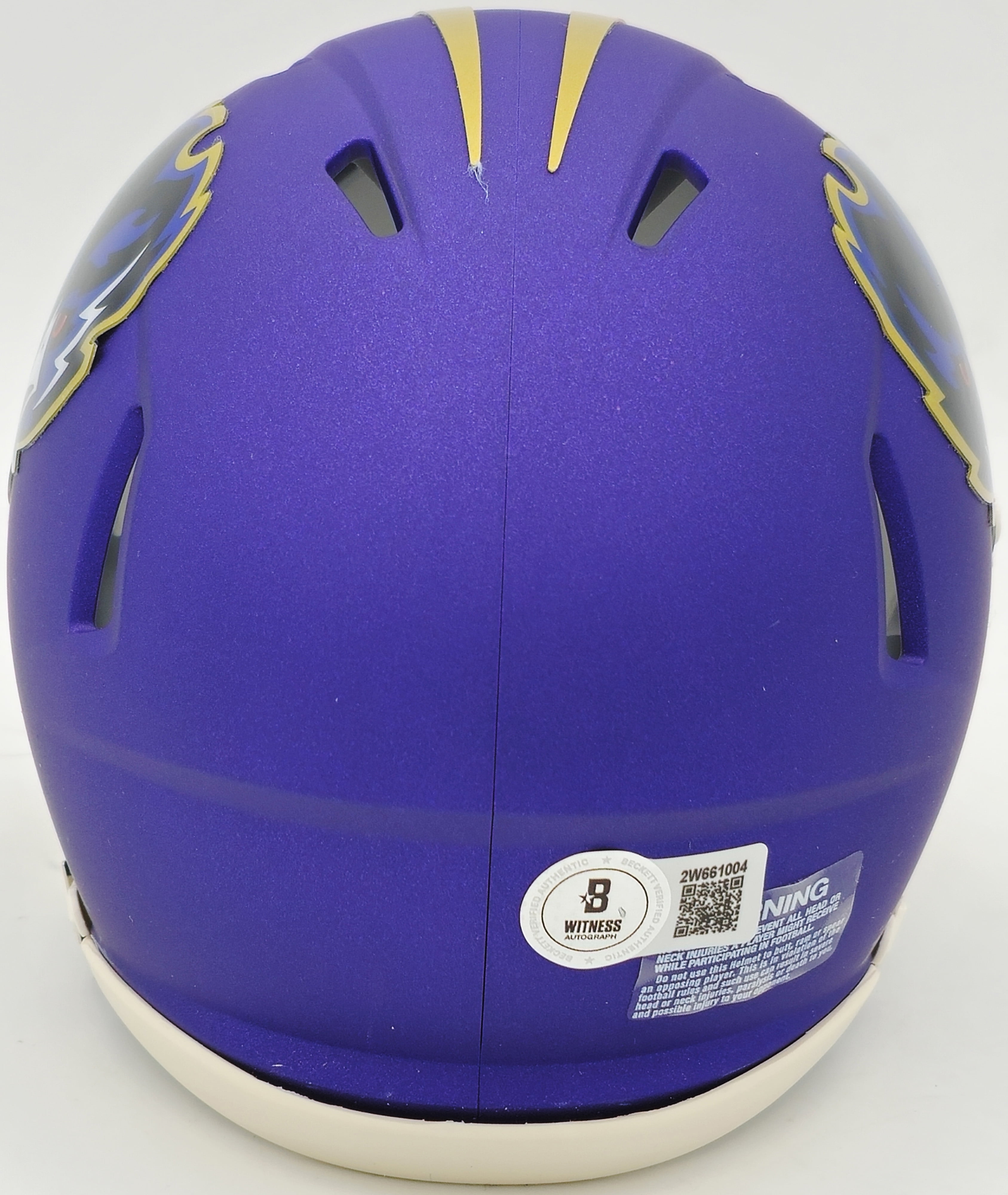 Rashod Bateman Autographed Baltimore Ravens 2024 Alternate Purple Speed Mini Helmet Beckett BAS Witness 238351