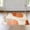 Orange Cream Tan, Pattern 4, variant on ODIKA 8'x10' Washable Area Rug Durable, Non-Slip Abstract Geometric Earth Tone Waves Contemporary Intersecting Lines Design for Living Room, Under Sectional, Family