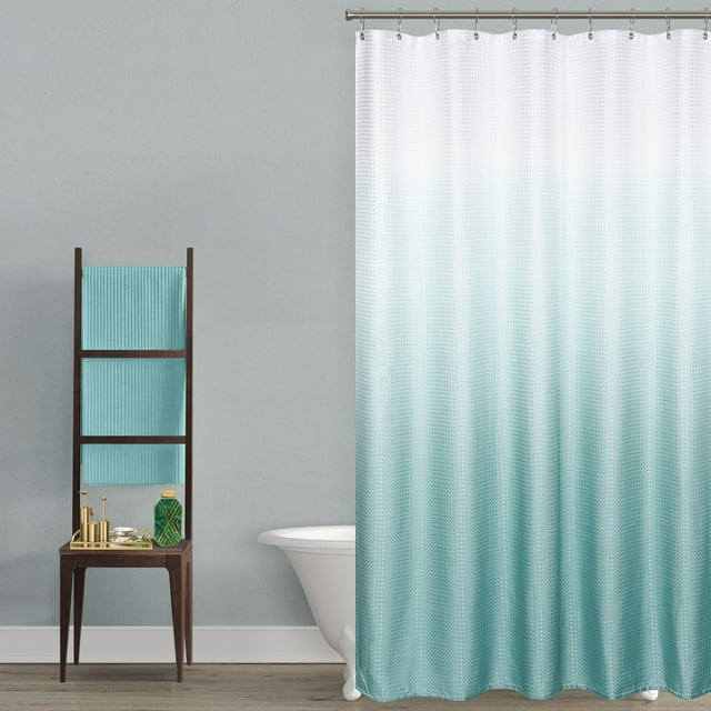 Cortina de ducha Mrs.Naturall, 178 x 183 cm, tela Coastal Ombre
