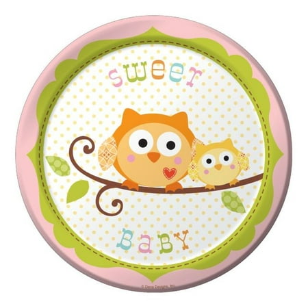 - Party Creations Happi Tree Sweet Baby Girl Lunch Plate, 7