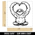 thumbnail image 2 of Happy Sloth Making Heart Arms Self-Inking Rubber Stamp Ink Stamper - Orange Ink - Small 1 Inch, 2 of 7