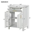 thumbnail image 5 of 24" Solid Wood Bathroom Vanity Combo with Ceramic Sink, Storage Cabinet with 2 Soft Close Doors& U-shaped Adjustable Shelf for Bathroom, 5 of 24