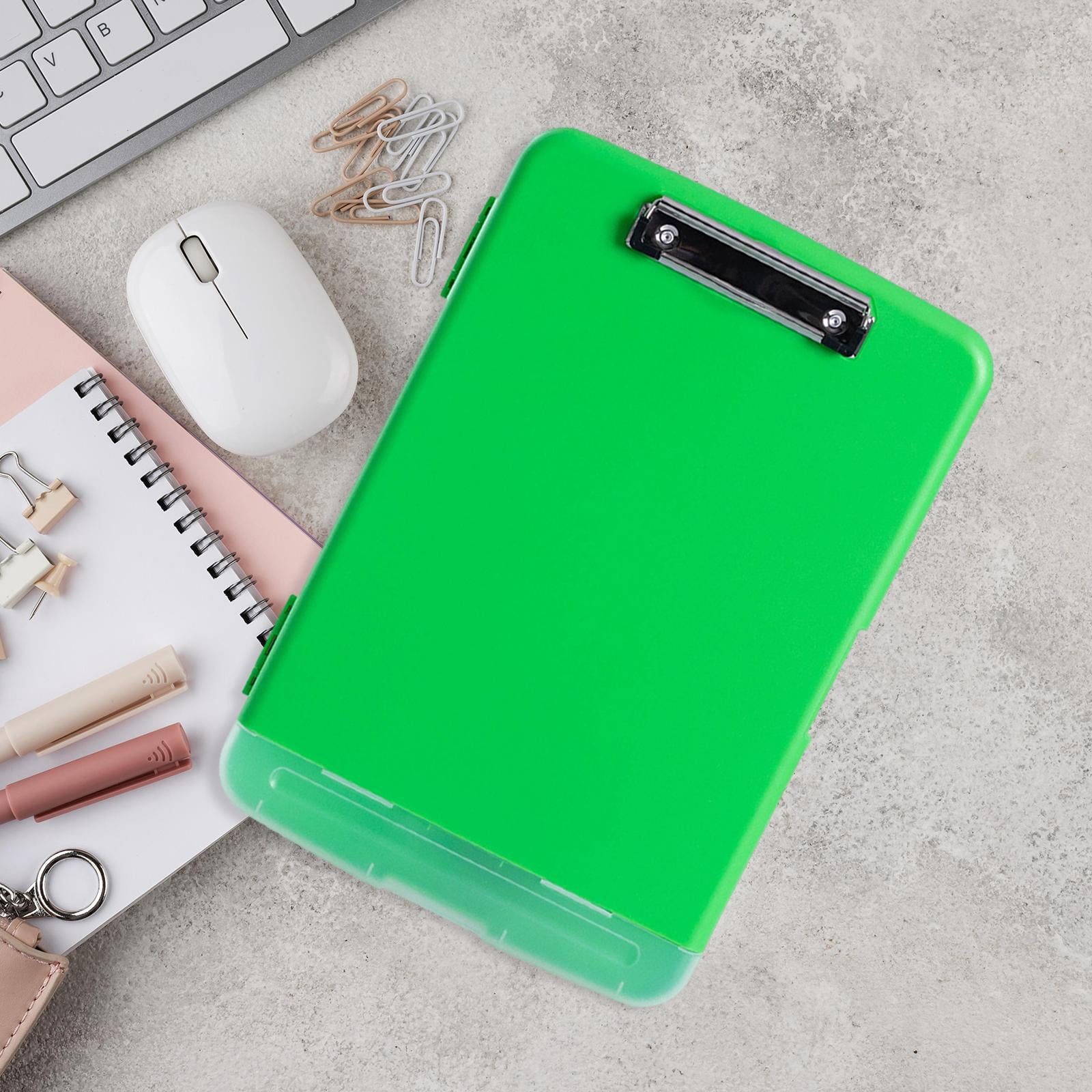 simhoa Low Profile Clipboard with Storage and Pen Holder A4 Size Clipboard Organizer,PP,Multifunctional Nursing Clipboard for Office fluorescent green