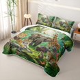 thumbnail image 3 of Manfei Safari Animal Twin Quilt Set,Cute Elephant Twin Coverlet Set,Green,2 Pieces, 3 of 7