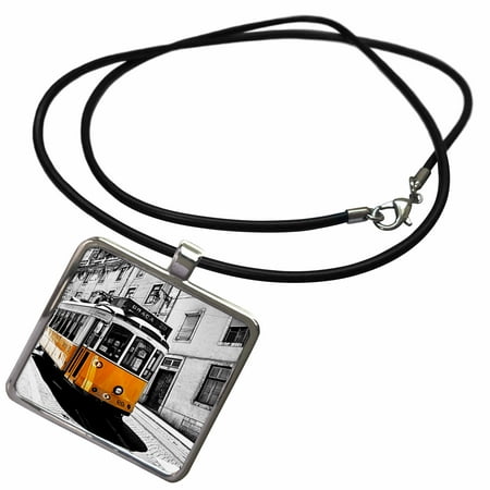 - 3dRose Portugal, Lisbon. Famous Old Lisbon Cable Car 01 - Necklace with Pendant (ncl_249523_1)