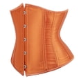 thumbnail image 2 of Stay Corset Underbust Corset Top Women Satin Lace Up Boned Underbust Corset Gothic Corset Orange 3XL, 2 of 5