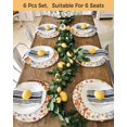 thumbnail image 4 of 13 Inch Round Placemats Set of 6, Fall Pumpkin Non Slip Heat Insulation PP Table Mats, Orange White Thanksgiving Maple Leaf Washable Place Mats for Kitchen Dining Party Table Decor, 4 of 7