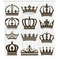 thumbnail image 3 of Ambesonne King Shower Curtain, Royalty Crowns, 69"Wx70"L, Dark Green Brown White, 3 of 3