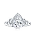 thumbnail image 5 of Rosec Jewels Certified Moissanite Teardrop Engagement Ring 2 Carat - Celtic Knot Ring for Women - 7X10 mm - D-VS1 Quality, 925 Sterling Silver, US 4.00, 5 of 7