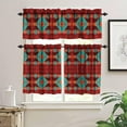 thumbnail image 3 of Aztec-2 Southwestern Sunflower Kitchen Curtains & Valances Set, 54x18 & 27x36x2, 3 Panel, Rod Pocket, Polyester, Blackout, Living Room, Bedroom, Kitchen, 3 of 4