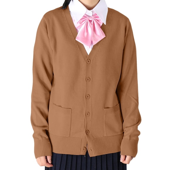 HBFAGFB Cardigans pour Femmes Col en V Manteaux Boutonnés Doux pour Usage Quotidien avec Poches Taille B TP