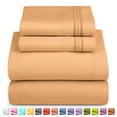 thumbnail image 4 of California King Sheet Set, Hotel Luxury 1800 Bedding Sheets & Pillowcases, Extra Soft Cooling Bed Sheets, Wrinkle, Fade, Stain Resistant, 4 Piece, 4 of 7