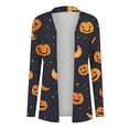 thumbnail image 4 of SOOMLON Halloween Cardigans for Women Cardigans Open-Front Long Sleeve Shirts for Women Hoodless Halloween Ghost Print Casual Shirt Jacket Cardigans Black M, 4 of 6