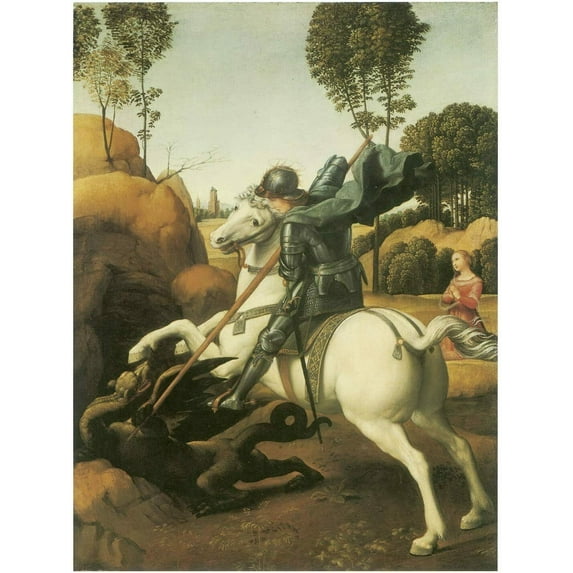St George and the Dragon - CANVAS OR FINE PRINT WALL ART
