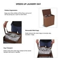 thumbnail image 4 of Gymax Double Laundry Hamper Storage Collapsible Basket Organizer Lid Mesh Bags Brown, 4 of 10
