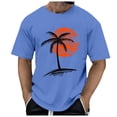 thumbnail image 3 of Mens Summer Beach T-Shirt Fashion Lightweight Short Sleeve Tee Shirts Round Neck Sunset Printed Casual Breathable Men Tops For Outdoor Sports, Party, Dates, 3 of 6