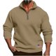 thumbnail image 2 of pstuiky Camisas suaves de manga larga para hombre, Camisa de manga larga raglán con cuello alto y cremallera de color sólido informal para hombre. camisetas de hombre xl, 2 of 7
