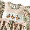 thumbnail image 6 of Xyant Newborn Baby Girl Hunting Outfit Camo Ruffle Long Sleeve Romper Jumpsuit Smocked Bubble One Piece Clothes Fall Winter (Beige,6-12 Months), 6 of 7