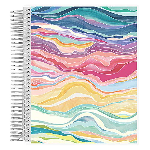 7" x 9" Spiral Bound Blank Sketchbook Notebook Layers Colorful. 160