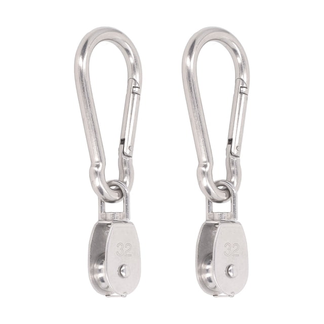 Single Pulley Block, 250kg Bearing Stable M12 Spring Snap Hook Rugged for Camping