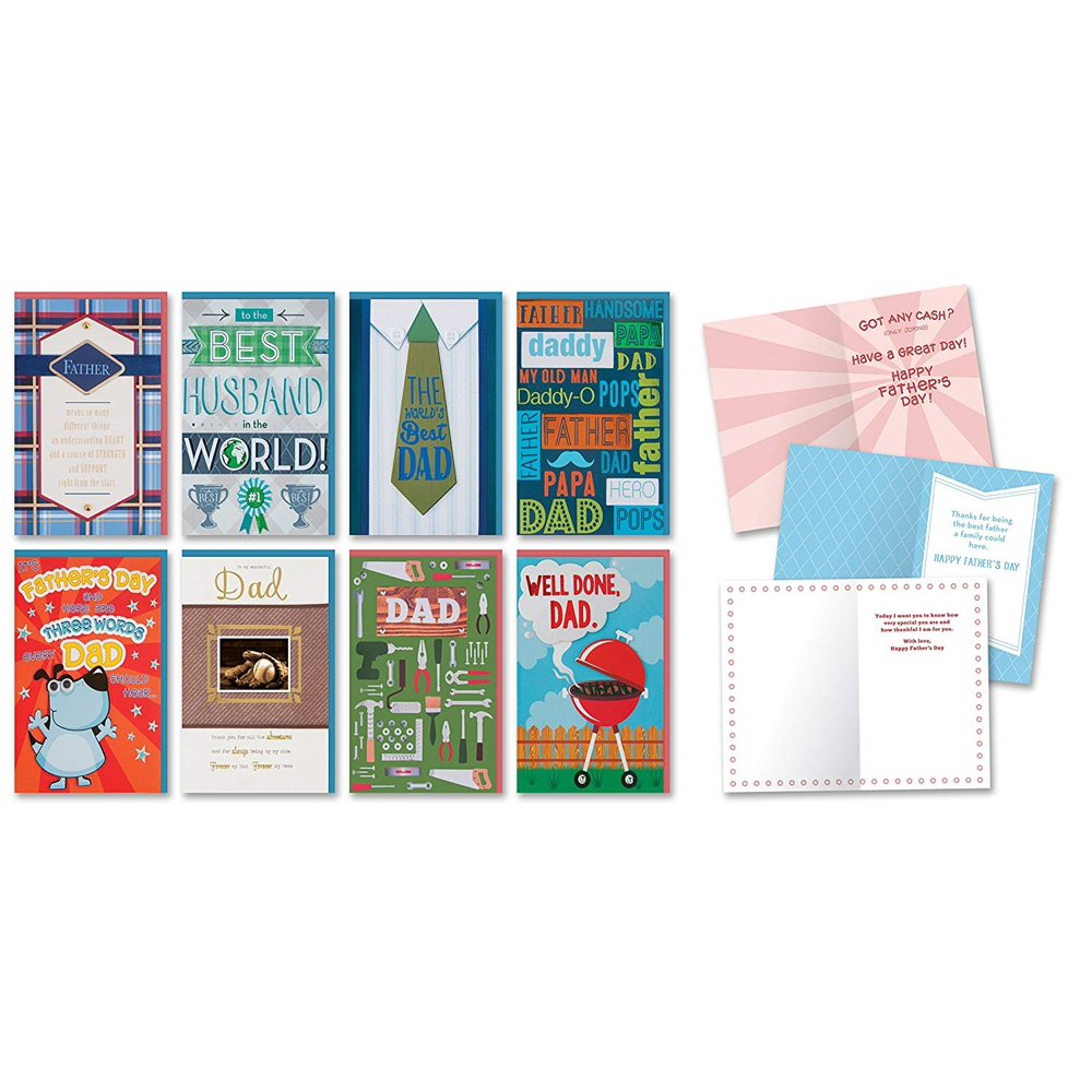 Happy Father's Day Cards Pack of 8 Different Handmade Greeting Cards