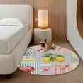thumbnail image 2 of Summer Lemons Round Area Rug 3Ft Washable Small Circle Rugs for Kitchen Entryway, Coastal Nautical Shell Crab Vintage Art Non-Slip Carpet Floor Mats Indoor Outdoor Carpet Runner Aesthetic Home Decor, 2 of 8
