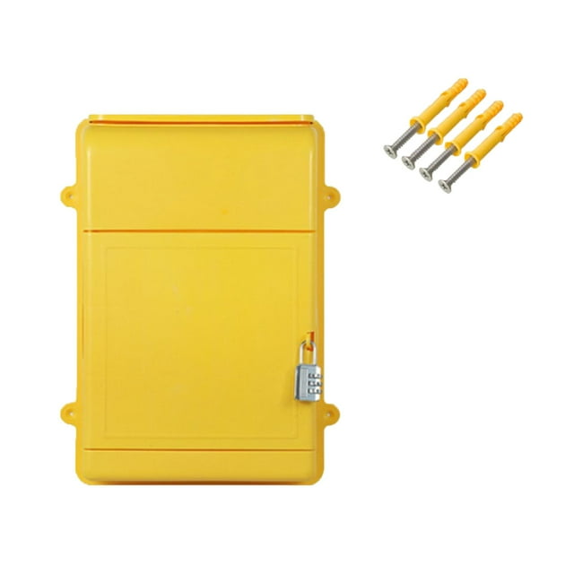 Buzón de pared con cerradura de código Strade Fareast Limited Amarillo 34,5 cm x 26 cm x 10 cm
