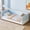 Blue, variant on Velvet Floor Bed Frame Twin Size with Headboard and Armrests, Low Profile Bed Frame for Kids, Saving Space and No Box Spring Needed, Pink