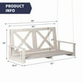 thumbnail image 5 of ZAFLY Outdoor Wood Swing, Garden Swings for Adults, Porch Swing for Patio/Backyard, 330 lbs Weight Capacity - Natural, 5 of 11