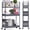 Gray, variant on KK KINGRACK 3-Tier Metal Utility Rolling Cart with Wheels, Garage Storage, Slim Storage Cart for Office Kitchen Bathroom Narrow Place, File Grey