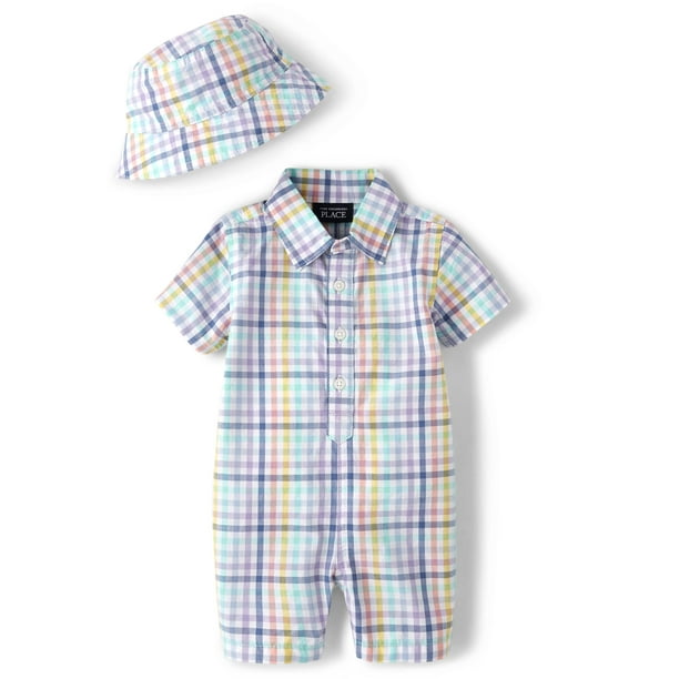 Set de mameluco y sombrero The Children's Place para bebés de 9 a 12 meses