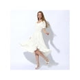 thumbnail image 5 of BLISSFUL STEP Flower Lace Up Stiletto Heel Slingback Strappy Heels Sandals for Women White (Size 6), 5 of 7