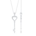 thumbnail image 2 of Heart Key Pendant Necklace with Diamond for Women (HI-SI Quality, Rosec Jewels), 925 Sterling Silver, 2 of 8