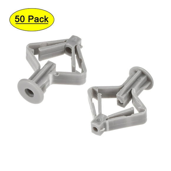 10X50mm Plastic Drywall Hollow Wall Anchors Expansion Pipe Gray 50 pcs