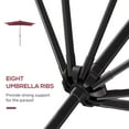thumbnail image 6 of Outsunny 9' x 7' Solar Umbrella, Patio Umbrella with LED Lights, Wine Red, 6 of 9