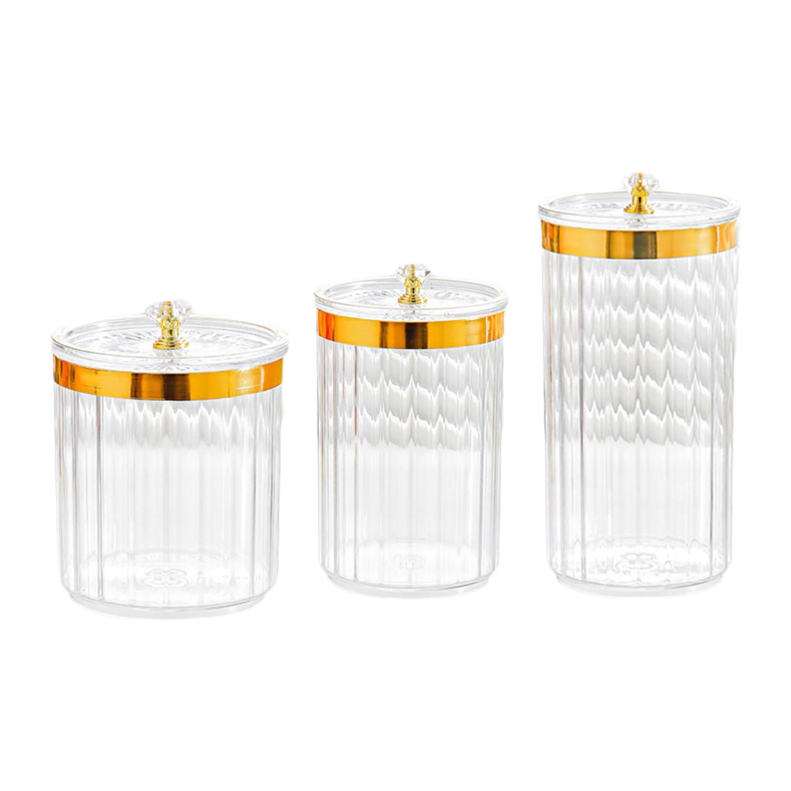 3 Pcs Food Storage Jars with Lids Sugar Container Nuts Organizer Clear PP Material for Pantry Organization