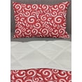 thumbnail image 3 of Candy Comforter & Sham Bedding Set, Spiral Motifs Pattern with Doodle Style Christmas Theme Illustration, 3 pcs Duvet Set Microfiber Filling Quilt, 5 Sizes, Coral Ruby White, by Ambesonne, 3 of 4