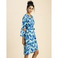 thumbnail image 3 of Moomaya Long Sleeve V Neck Wrap Printed Dress - Women's Stylish Wrap Dress, 3 of 9