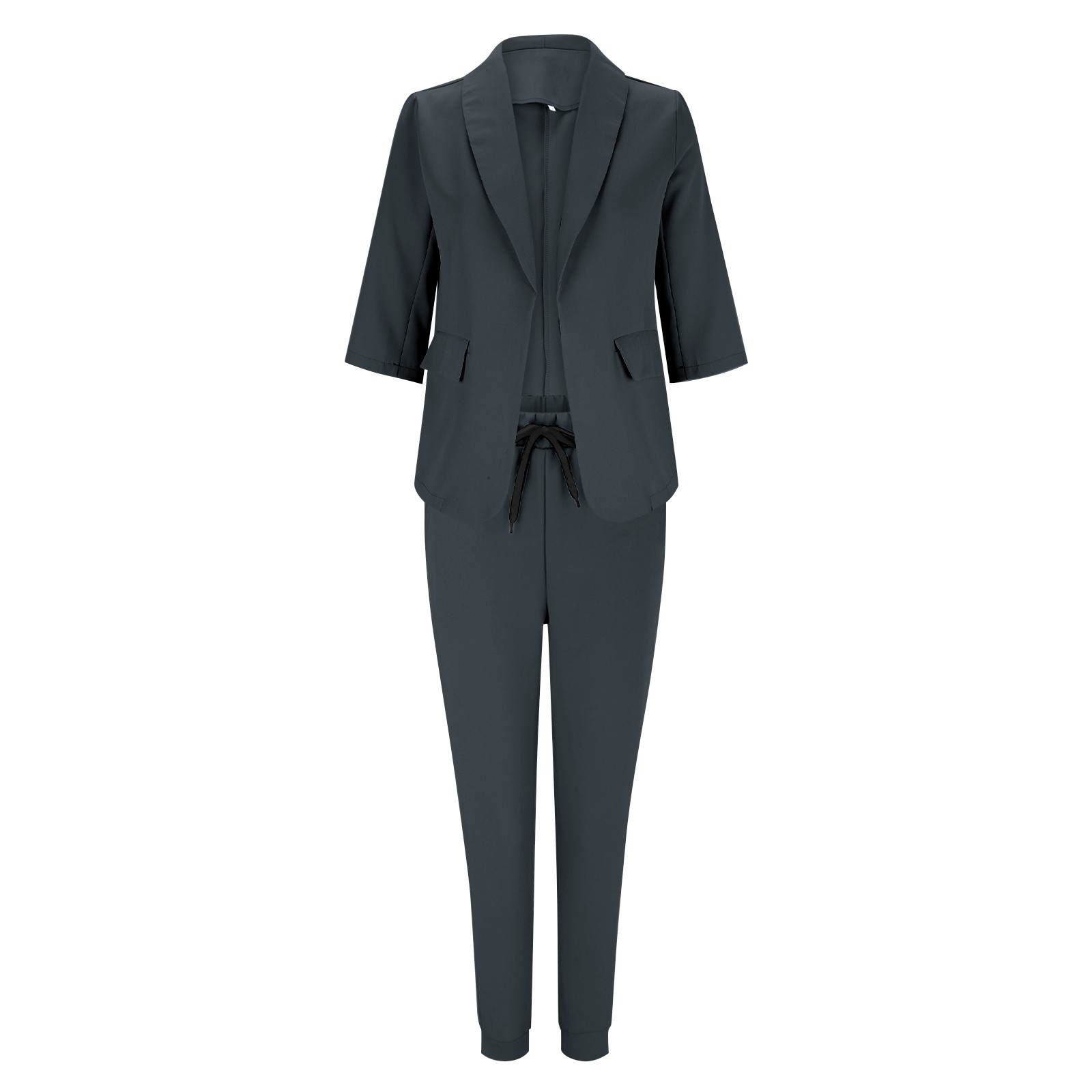 ILJNDTGBE Womens 2 Piece Outfit Open Front Blazer and Pencil Pant Women ...