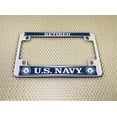 thumbnail image 4 of [Officially Licensed Product] - Motorcycle Metal License Plate Frame with United States Navy Retired, Eagle and Anchor Logo Design - Chrome, 4 of 7