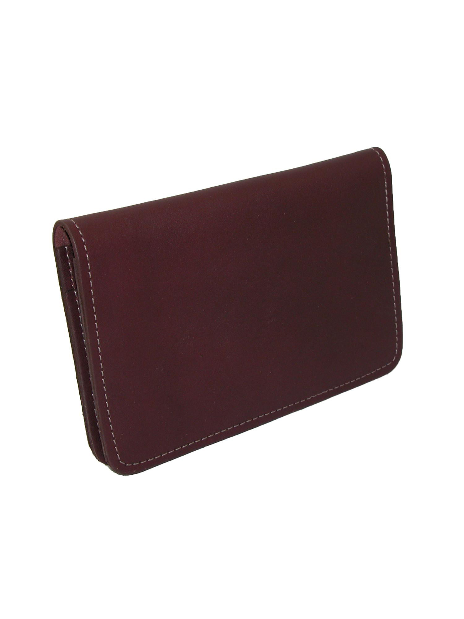 CTM Leather Deluxe Top Stub Checkbook Wallet 