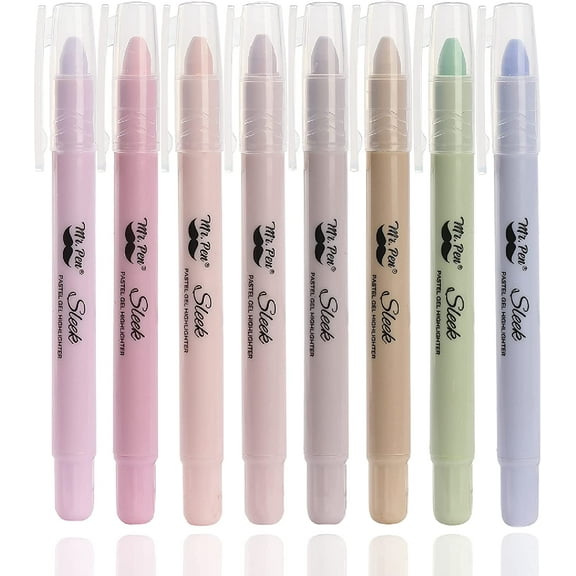 Mr. Pen- Gel highlighter, 8 Pack, Morandi Colors, Bible Highlighters No Bleed, Gel Highlighters for Bibles, Gel Highlighters Assorted Colors, Pastel Highlighter, Quick Dry Highlighter, Bible Markers