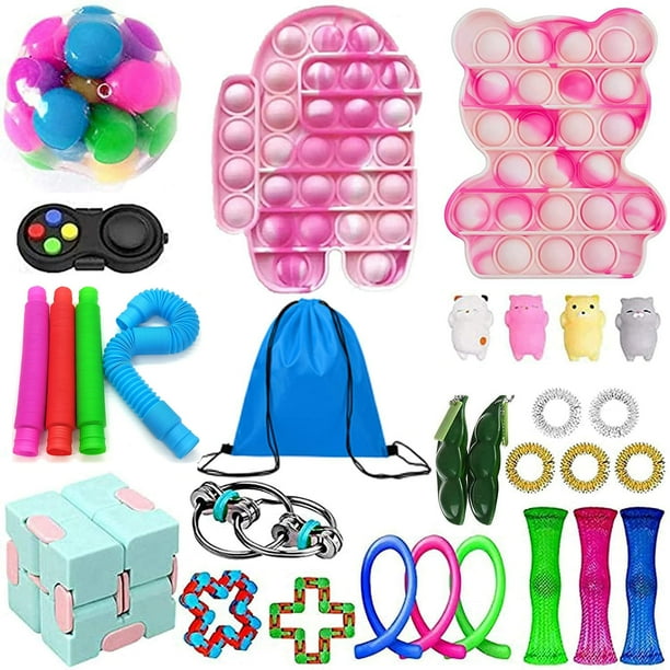 Fidget Pack Fidget Toys 30pcs Set Bubble Infinite Cube Stress Ball Stress Relief Anti Anxiety Fidgets Walmart Com Walmart Com
