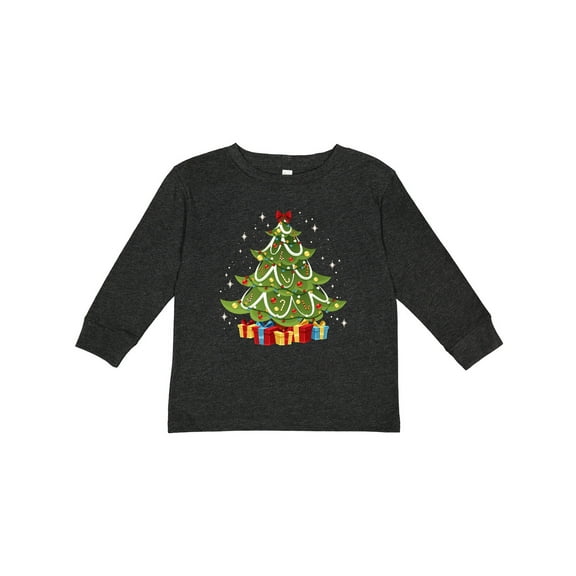 Inktastic Christmas Tree Boys or Girls Long Sleeve Toddler T-Shirt