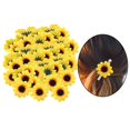 thumbnail image 3 of Cabezas artificiales hechas a mano, artesanías de bricoje, decoración de simución de bricoje, mini cabezas de seda para manualidades, 100 piezas Sunnimix cabeza de girasol, 3 of 8