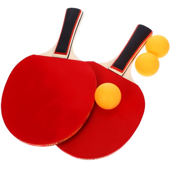 FUTUREORYY 1Set Portable Table Tennis Kit with Black Wooden Rackets for Outdoor Use