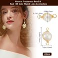 thumbnail image 5 of 1 Box 40Pcs Pearl Beads Connectors Natural Cultured Freshwater 18K Gold Plated Wire Oval Pearl Link Connector Double Loop Charm, 5 of 5